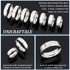 18Pcs 9 Szie Stainless Steel Simple Plain Band Ring for Women&nbsp;RJEW-UN0002-57