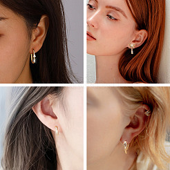 6Pairs 6 Styles Cubic Zirconia Hoop Earrings&nbsp;EJEW-YS0001-02