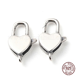 タイスターリングシルバーカニカン925個  スタンプ925個付き  ハート  アンティークシルバー  13.5x8x3mm  穴：1mm&nbsp;STER-D003-06AS