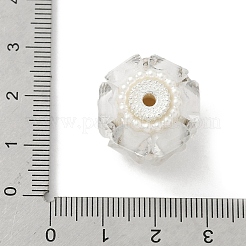 透明なアクリルビーズ  ラウンド  ABSプラスチックパール＆ガラス＆合金  ビーズペン用  キーホルダー  アクセサリーと工芸品  ホワイト  20x19x18.5mm  穴：2.4mm&nbsp;CLAY-NH0003-04S-01