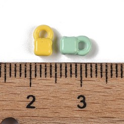 スプレーペイント合金ビーズ  ロック  ミックスカラー  6.5x4x2.5mm  穴：1.5mm&nbsp;PALLOY-H145-02