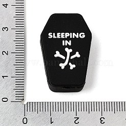 シリコンビーズ  焦点ビーズ  棺の中で眠る骸骨  スミレ  30x20x10mm  穴：3mm&nbsp;SL-CBA3DA9-03B
