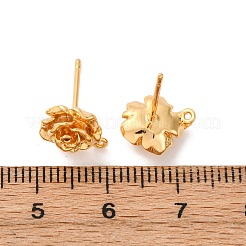 Flower Brass Stud Earring Findings&nbsp;KK-K382-33G