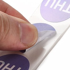 紙ステッカーロール  DIY スクラップブッキングクラフト用のラウンドドットデカール  週  ライラック  25mm  500PCS /ロールについて&nbsp;STIC-E002-02D