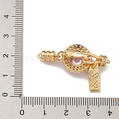 Brass Micro Pave Clear Cubic Zirconia Fold Over Clasps&nbsp;KK-U037-24G-02