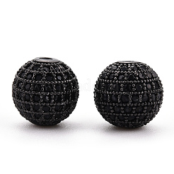 Brass Micro Pave Cubic Zirconia Beads&nbsp;ZIRC-Q013-12mm-143B