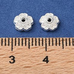 真鍮製ビーズキャップ  花  カドミウムフリー＆鉛フリー  ラックめっき  長持ちメッキ  銀  6x2.5mm  穴：0.9mm&nbsp;KK-C260-15S