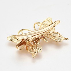 Rack Plating Hair Accessories Iron Alligator Hair Clip Findings&nbsp;MAK-WH0002-03G