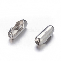 変色防止304ステンレススチールボールチェーンコネクター  ステンレス鋼色  9x3.5x3mm  2.4mmボールチェーンに適合&nbsp;STAS-R055-10