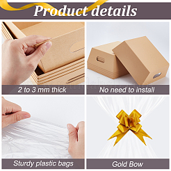 Rectangle Clear OPP Cellophane Candy Packing Bags with Trapezoid Paper Tray and Ribbon&nbsp;AJEW-WH0434-79
