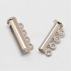 合金磁気ありスライドロッククラスプ  1連  4穴  チューブ  ミックスカラー  8mm  穴：25x13.5x7mm&nbsp;PALLOY-P103-03