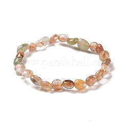 Natural Rutilated Quartz Bead Stretch Bracelets&nbsp;BJEW-K213-38