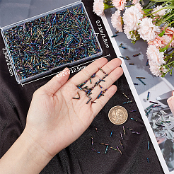 2000Pcs 4 Style Glass Twisted Bugle Beads&nbsp;SEED-CN0001-45