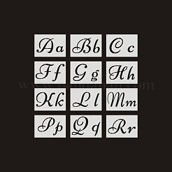 文字 a 〜 z/数字/記号 ペット プラスチック中空絵画シルエット ステンシル  diy描画テンプレート落書きステンシル  混合図形  21x15cm  40個/セット&nbsp;DRAW-PW0009-06