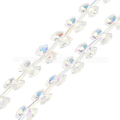 電気メッキガラスビーズセット  虹メッキ  蝶結び  ミックスカラー  7x10x3mm  穴：1mm  約48個/連  19.69''（50センチメートル）&nbsp;EGLA-B007-03A