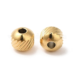 201ステンレススチールビーズ  ラウンド  18KGP本金メッキ  6mm  穴：2mm&nbsp;STAS-H214-29C-G-1