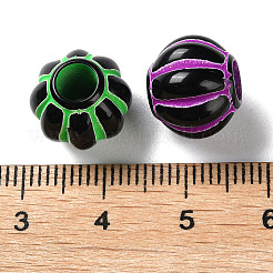 スプレープリントの不透明アクリルヨーロピアンビーズ  大穴ビーズ  カボチャ  ミックスカラー  12x10.5mm  穴：5mm  約500個/500g&nbsp;SACR-P031-03B