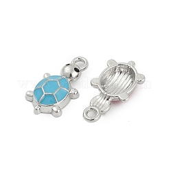 合金エナメルチャーム  亀のチャーム  プラチナ  18x10x3.5mm  穴：1.8mm&nbsp;FIND-K020-26P