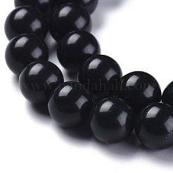 Natural Black Stone Beads Strands&nbsp;X-G-I288-A02-8mm