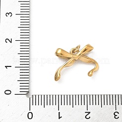 304ステンレスペンダント  カドミウムフリー＆ニッケルフリー＆鉛フリー  蝶結び  12x16x4.5mm  穴：2.5mm&nbsp;STAS-A131-11B