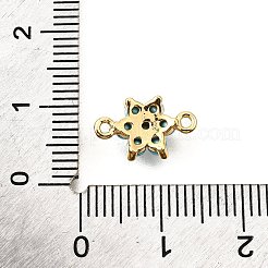 真鍮マイクロパヴェスカイブルーキュービックジルコニアリンク  カドミウムフリー＆ニッケルフリー＆鉛フリー  花  18KGP本金メッキ  8x13x3.5mm  穴：1.2mm&nbsp;KK-D356-02B-G