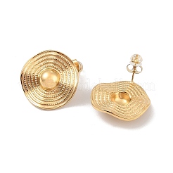 ステンレス製のスタッドのピアス  麦わら帽子  18KGP本金メッキ  25mm&nbsp;EJEW-U018-01G