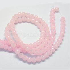 焼き絵用塗料、模造翡翠ガラス、丸ビーズの連  ピンク  10~10.5mm  穴：1.5mm  約80~85個/連  31.4インチ&nbsp;DGLA-Q021-10mm-02