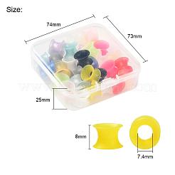 32Pcs 16 Colors Silicone Glitter Thin Ear Gauges Flesh Tunnels Plugs&nbsp;FIND-YW0001-19B