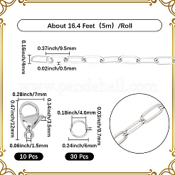 DIY 304 Stainless Steel Paperclip Chains Necklaces/Bracelets Making Kits&nbsp;DIY-SC0029-32