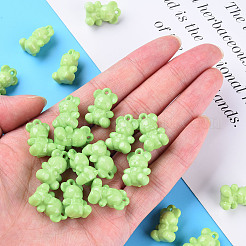 オペークアクリルパーツ  クマ  薄緑  20x13.5x10.5mm  穴：1.4mm  約400個/500g&nbsp;LS-MACR-S373-113-A01