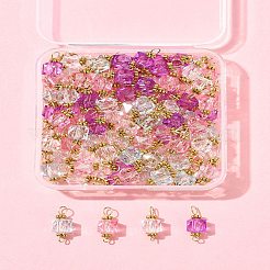 100Pcs Clear Acrylic Faceted Cube Connector Charms&nbsp;PALLOY-FS00042-01