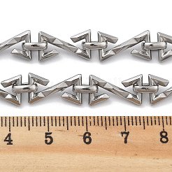 304ステンレススチールインフィニティZリンクチェーン  未はんだ  スプールで  メンズジュエリー作りに  ステンレス鋼色  14.5x8.5x2mm&nbsp;CHS-U002-03P