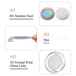 2Pcs 2 Colors 201 Stainless Steel Connector Charms/Links&nbsp;STAS-TA0005-64