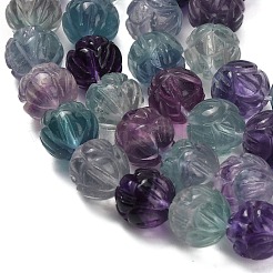 Natural Fluorite Carved Beads Strands&nbsp;G-L634-J04-B02