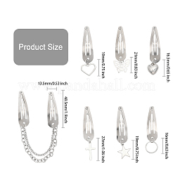 24Pcs 7 Style Iron Snap Hair Clips&nbsp;BJEW-GL0001-09