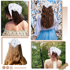 2Pcs 2 Styles Lace Triming Cloth Headbands for Women&nbsp;OHAR-CY0001-17