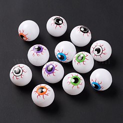 プラスチック人工眼球  ハロウィン弾むボール  パーティーの好意のために  怖い小道具  おもちゃのアクセサリー  ラウンド  ミックスカラー  27mm  12個/袋&nbsp;DIY-A033-02