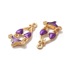 合金エナメル パンツ  鉛フリー＆カドミウムフリー  ライトゴールド  ビキニチャーム  パープル  25x13.5x4mm  穴：1.6mm&nbsp;ENAM-K067-48KCG-03