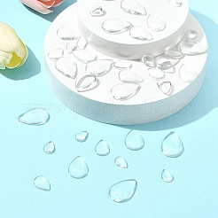 80Pcs 4 Styles Transparent Teardrop Glass Cabochons&nbsp;GGLA-FS0001-08