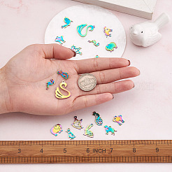18Pcs 9 Style 201 Stainless Steel Pendants&nbsp;STAS-BT0001-10