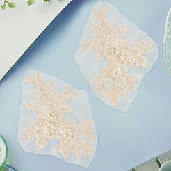Flower Shape Polyester Embroidery Sew on Flower Appliques&nbsp;LS-DIY-WH20032-60A