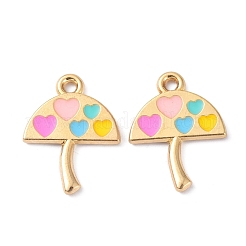 Umbrella with Heart Alloy Enamel Pendants&nbsp;ENAM-B044-02G