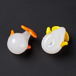 手作りランプワークビーズ  穴付き  クジラ  ミックスカラー  10x14x16mm  穴：1.2mm&nbsp;LAMP-G144-01
