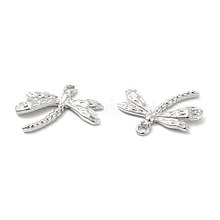 真鍮チャーム  トンボチャーム  プラチナメッキ  20x23.5x2.5mm  穴：1.8mm&nbsp;KK-B062-13P
