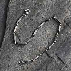 Tarnish Resistant Unisex 201 Stainless Steel Bar Link Chain Bracelets&nbsp;BJEW-L637-35B-P