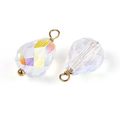 Electroplate Glass Teardrop Charms&nbsp;STAS-N110-13G