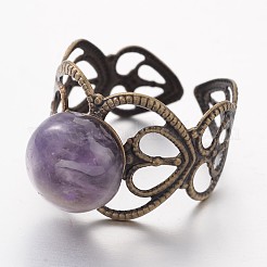 Adjustable Mixed Stone Wide Band Cuff Rings&nbsp;RJEW-JR00147