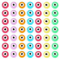140Pcs 7 Colors Opaque Printed Acrylic Beads&nbsp;OACR-TA0003-31