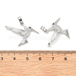 Brass Micro Pave Clear Cubic Zirconia Pendants&nbsp;KK-G533-07B-P