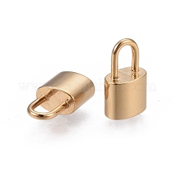 304ステンレスペンダント  南京錠  24KGP本金メッキ  12.6~13.5x8x5mm  穴：4.5~5.5x3mm&nbsp;X-STAS-P231-18G-01